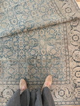 Load image into Gallery viewer, Antique Tabriz 7’10” x 11’6” area rug blue pattern living room bedroom