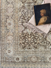 Load image into Gallery viewer, Antique Tabriz 7’4” x 10’6” area rug living room bedroom