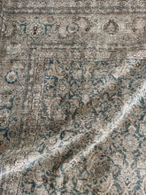 Load image into Gallery viewer, Antique Tabriz 10’7” x 12’ perfect blue coloring for bedroom or living room