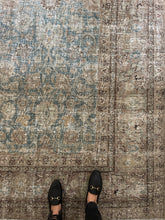 Load image into Gallery viewer, Designer Large Antique Area Rug 9’1” x 12’4” #111