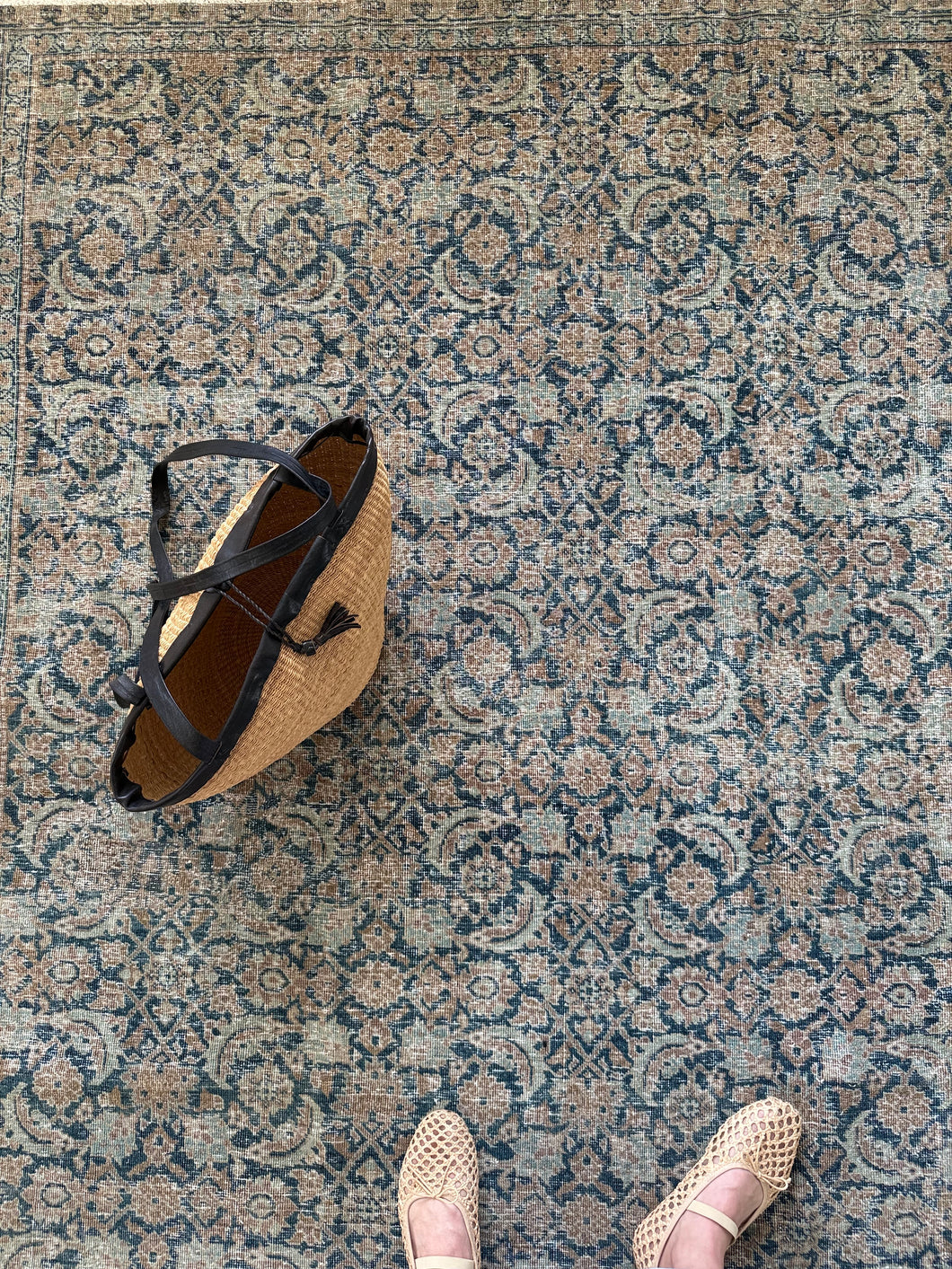 Antique Tabriz 7’ x 8’11”